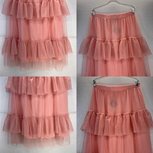 Tulle Skirts for Women - High Waisted A-line Tulle Skirt with Layered Ruffles XL - Picture 16 of 17